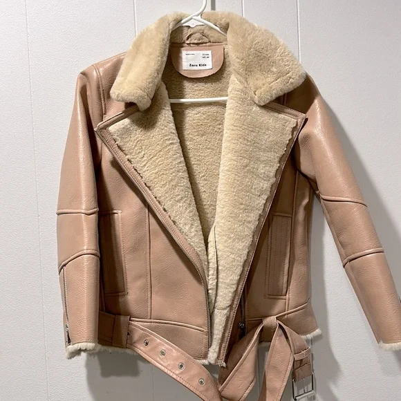 Zara leather jacket girls cheap